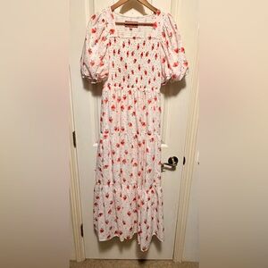 JessaKae White and Red Strawberry Kids Dress